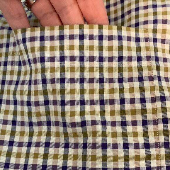 Scott Barber Checkered Button Down Shirt XL Green Purple - Picture 4 of 8